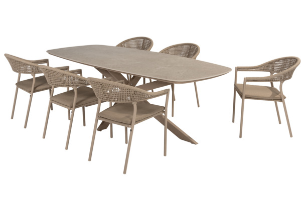 4SO Prado tuintafel barrel met keramisch blad en alu onderstel - 2